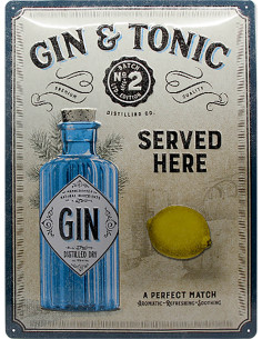 TABLA "GIN & TONIC SERVED HERE"
